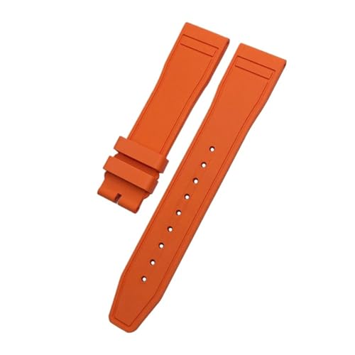 VFEBTSD Orange-blaues Fluorkautschuk-Uhrenarmband 20 mm 21 22, kompatibel mit IWC Pilot Portofino TOP-Serie IW388114 IW388108 PORTUGIESER-Armband(Orange,21MM_ROSE BUCKLE 3) von VFEBTSD