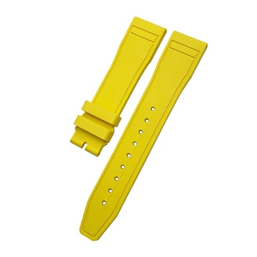 VFEBTSD Orange-blaues Fluorkautschuk-Uhrenarmband 20 mm 21 22, kompatibel mit IWC Pilot Portofino TOP-Serie IW388114 IW388108 PORTUGIESER-Armband(Yellow,20MM_ROSE BUCKLE 2) von VFEBTSD