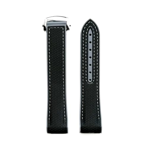 VFEBTSD Silikon-Armband, kompatibel mit Omega X, kompatibel mit Swatch MoonSwatch, gebogenes Ende, Sport, wasserdicht, für Herren und Damen, Gummi, Ersatzarmband, 20 mm von VFEBTSD