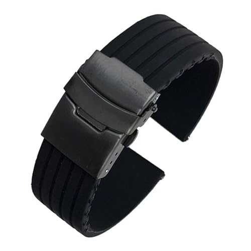 VFEBTSD Silikonarmband, Faltschnalle, für Herren und Damen, Sport, wasserdicht, Gummi, Ersatzband, Armband, Uhren-Zubehör, 18MM_16 von VFEBTSD