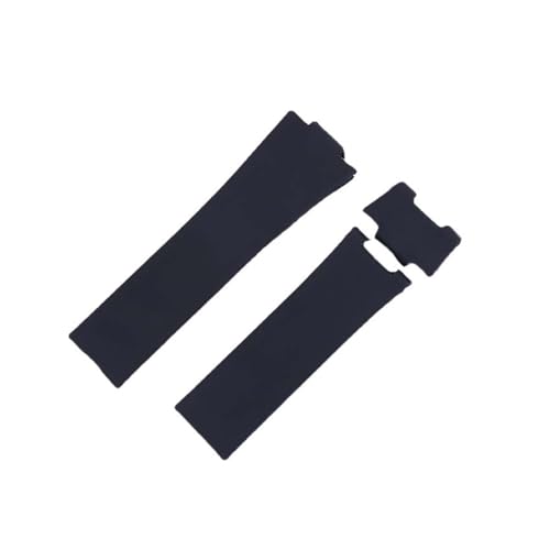 VFEBTSD Uhrenarmband aus Gummi for Herren, kompatibel mit Athens Nautical Manager Diving Ulysse Nardin 1183 Series, Silikonarmband for Damen, 25 x 12 mm(Black) von VFEBTSD