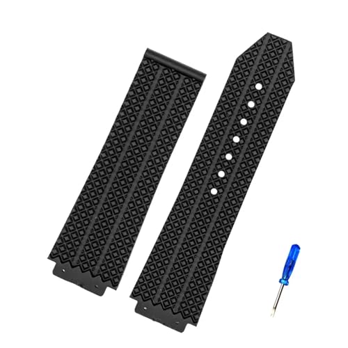 VFEBTSD Uhrenarmband kompatibel mit HUBLOT Big Bang Silikon, 26 mm x 19 mm, 25 mm x 17 mm, Herren-Uhrenarmband, Kette, Gummi-Uhrenarmband, 25-17mm von VFEBTSD