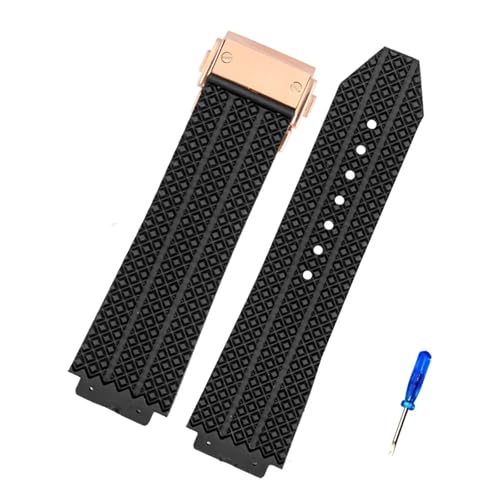 VFEBTSD Uhrenarmband kompatibel mit HUBLOT Big Bang Silikon, 26 mm x 19 mm, 25 mm x 17 mm, Herren-Uhrenarmband, Kette, Gummi-Uhrenarmband, 26-19mm von VFEBTSD