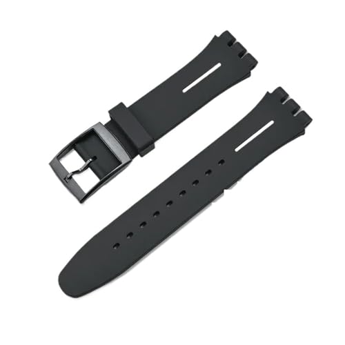 VFEBTSD Weiches Silikonarmband, kompatibel mit Swatch Sport, wasserdicht, Gummi, für Herren und Damen, Ersatzarmband, 17 mm von VFEBTSD