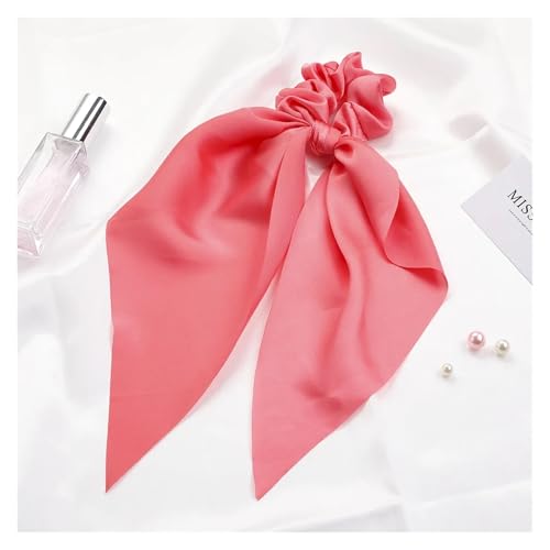 Satin Haarschal Drucken Chiffon Lange Band Haargummis Frauen Mädchen Pferdeschwanz Schal Elastische Haarbänder Krawatten Haarschmuck(50) von VFIDPSU