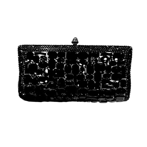VFIDPSU Damen Kristall Clutch Abendtasche Clutch Handtasche aus Glas mit grünem Stein for Hochzeit Braut(Black) von VFIDPSU