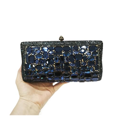 VFIDPSU Damen Kristall Clutch Abendtasche Clutch Handtasche aus Glas mit grünem Stein for Hochzeit Braut(Blue) von VFIDPSU