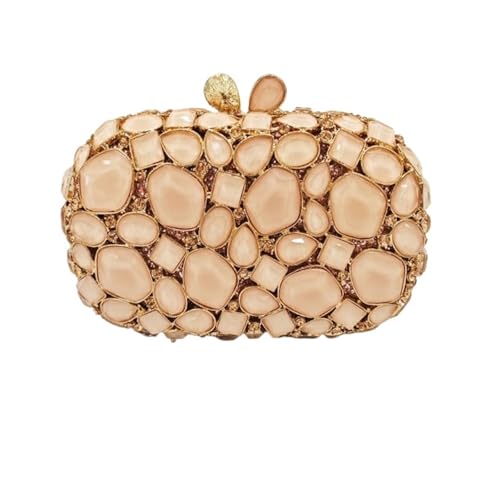 VFIDPSU Goldene Metallperlen Strass Glitzer Abendtaschen Kleine Dame Abschlussball Abendessen Luxus Nacht Geschenk Freundin Geldbörse Diamanten(BLACKCOLOR) von VFIDPSU