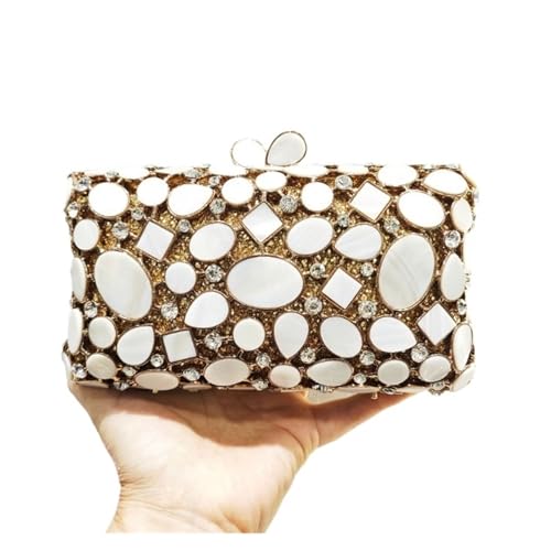 VFIDPSU Goldene Metallperlen Strass Glitzer Abendtaschen Kleine Dame Abschlussball Abendessen Luxus Nacht Geschenk Freundin Geldbörse Diamanten(D PURPLE) von VFIDPSU
