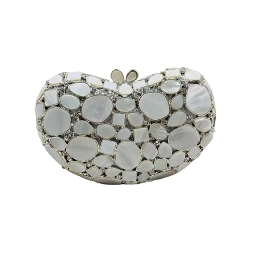 VFIDPSU Goldene Metallperlen Strass Glitzer Abendtaschen Kleine Dame Abschlussball Abendessen Luxus Nacht Geschenk Freundin Geldbörse Diamanten(GREEN) von VFIDPSU