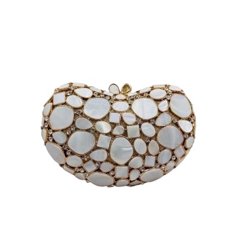 VFIDPSU Goldene Metallperlen Strass Glitzer Abendtaschen Kleine Dame Abschlussball Abendessen Luxus Nacht Geschenk Freundin Geldbörse Diamanten(SILVERCOLOR) von VFIDPSU