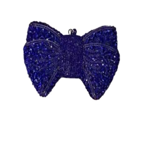 VFIDPSU Hohle Schleife Frau Abendtasche Hochzeit Braut Diamant Stein Geldbörse Kristall Bankett Gala Party Abendessen Handtasche(Blue) von VFIDPSU
