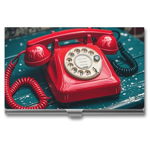 VFKLT England UK Retro London Telefon Visitenkartenhalter Tasche Slim Portable Metall Visitenkartenetui Visitenkartenorganizer Kreditkartenetui Multi-Kartenetui für Männer Frauen Reisen Büro, silber, von VFKLT