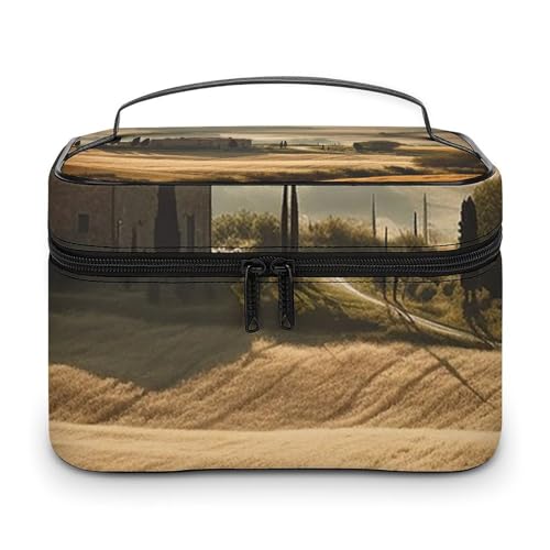 Make-up-Tasche mit Blick auf die typische toskanische Landschaft, tragbare Reise-Kosmetiktasche, Reißverschluss, Make-up-Organizer, Kulturbeutel für Damen, Blick auf die typische toskanische Make-up-Tasche mit Blick auf die typische toskanische Landschaft, tragbare Reise-Kosmetiktasche, Reißverschluss, Make-up-Organizer, Kulturbeutel für Damen, Blick auf die typische toskanische von VFMKT