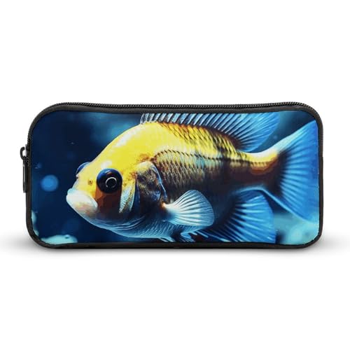 VFMKT Federmäppchen mit Fischschwimmen, niedliches Federmäppchen, großes Fassungsvermögen, Make-up-Kosmetiktasche für Damen und Herren, Stil:, 22*12*5cm von VFMKT