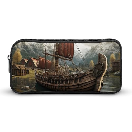 VFMKT Federmäppchen mit altem Boot, niedliches Federmäppchen, großes Fassungsvermögen, Make-up-Kosmetiktasche für Damen und Herren, Stil:, 22*12*5cm VFMKT Federmäppchen mit altem Boot, niedliches Federmäppchen, großes Fassungsvermögen, Make-up-Kosmetiktasche für Damen und Herren, Stil:, 22*12*5cm von VFMKT