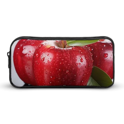 VFMKT Federmäppchen mit rotem Apfel, niedliches Stifteetui, großes Fassungsvermögen, Make-up-Kosmetiktasche für Damen und Herren, Stil:, 22*12*5cm von VFMKT