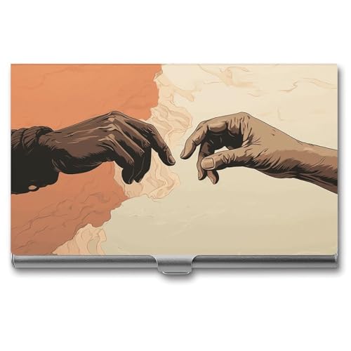 VFMKT Schlanker Metall-Visitenkartenhalter, tragbar, Visitenkartenetui, Tasche, Namenskartenhalter, zwei Hände, ausgestreckte Brieftasche für Männer und Frauen, Büro, Reisen, Stil, Einheitsgröße, von VFMKT