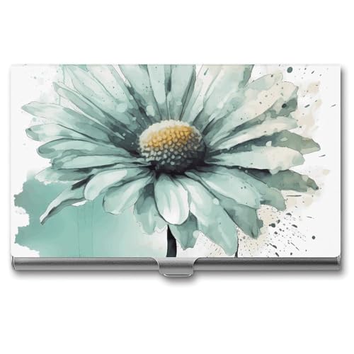 VFMKT Slim Visitenkartenetui aus Metall | Visitenkartenhalter | Mintgrün | Aquarell | Geldbörse für Damen und Herren | Stil:One Size, Style:, One Size, Stil:, Taille unique von VFMKT