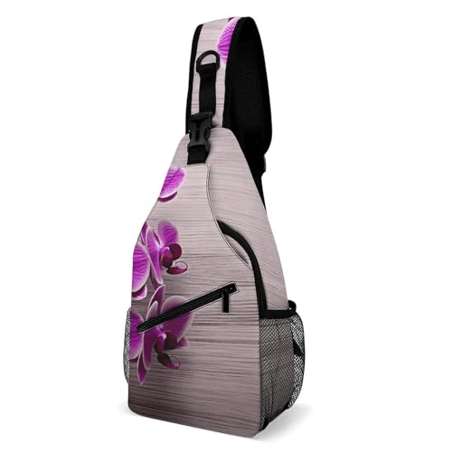 Schultertasche für Damen und Herren, Orchideen-Crossbody-Tasche, Wandern, Brusttasche, modische Hüfttasche, lässiger Tagesrucksack, Schultertasche für Reisen, weiß, 20,3 x 10,2 x 38,1 cm, weiß, 8x4x15 Schultertasche für Damen und Herren, Orchideen-Crossbody-Tasche, Wandern, Brusttasche, modische Hüfttasche, lässiger Tagesrucksack, Schultertasche für Reisen, weiß, 20,3 x 10,2 x 38,1 cm, weiß, 8x4x15 von VFMNT
