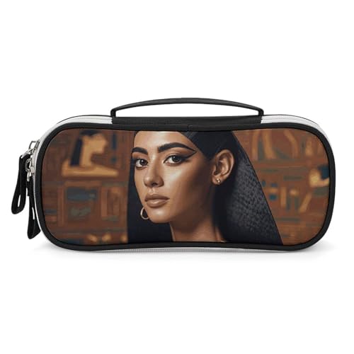 VFMNT Große Make-up-Tasche für Damen, im alten Ägypten, Kosmetiktasche für Damen, Reise-Kulturbeutel mit Griff, Make-up-Organizer, tragbare Stifttasche, kleines Federmäppchen für Büro, weiß, VFMNT Große Make-up-Tasche für Damen, im alten Ägypten, Kosmetiktasche für Damen, Reise-Kulturbeutel mit Griff, Make-up-Organizer, tragbare Stifttasche, kleines Federmäppchen für Büro, weiß, von VFMNT