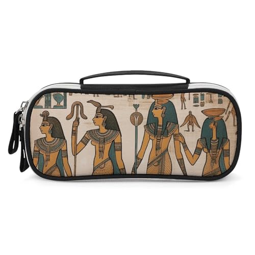 VFMNT Große Make-up-Tasche für Damen, im alten Ägypten, Kosmetiktasche für Damen, Reise-Kulturbeutel mit Griff, Make-up-Organizer, tragbare Stifttasche, kleines Federmäppchen für Büro, weiß, VFMNT Große Make-up-Tasche für Damen, im alten Ägypten, Kosmetiktasche für Damen, Reise-Kulturbeutel mit Griff, Make-up-Organizer, tragbare Stifttasche, kleines Federmäppchen für Büro, weiß, von VFMNT