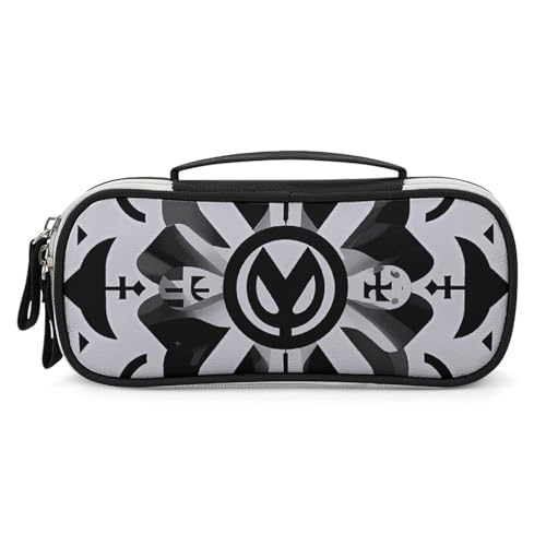 VFMNT Große Make-up-Tasche für Geldbörse, übernatürliche Symbole, schwarze Kosmetiktasche für Damen, Reise-Kulturbeutel mit Griff, Make-up-Organizer, tragbare Stifttasche, kleines Federmäppchen für von VFMNT