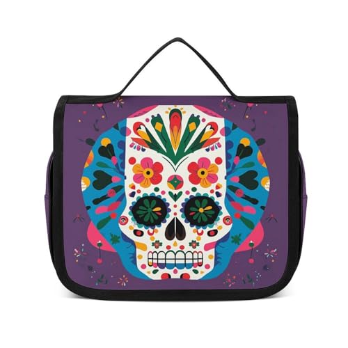 VFMNT Kulturbeutel für Damen und Herren, mexikanischer Totenkopf-Druck, Make-up-Tasche mit Aufhängehaken, wasserdicht, Badezimmer-Kosmetiktasche, großes Fassungsvermögen, Reisetasche für VFMNT Kulturbeutel für Damen und Herren, mexikanischer Totenkopf-Druck, Make-up-Tasche mit Aufhängehaken, wasserdicht, Badezimmer-Kosmetiktasche, großes Fassungsvermögen, Reisetasche für von VFMNT