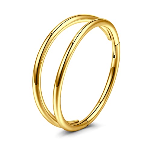 VFUN 16G 316L Edelstahl Hinged Clicker Ring Piercing Septum Nase Anilli Damen Herren CZ Inlaid Kugel Piercing Ohr Knorpel Helix 8-10 mm, Edelstahl, legierter Stahl von VFUN