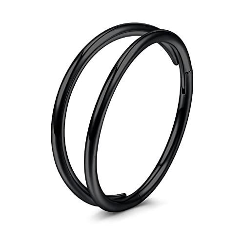 VFUN 16G 316L Edelstahl Hinged Clicker Ring Piercing Septum Nase Anilli Damen Herren CZ Inlaid Kugel Piercing Ohr Knorpel Helix 8-10 mm, Edelstahl, legierter Stahl von VFUN