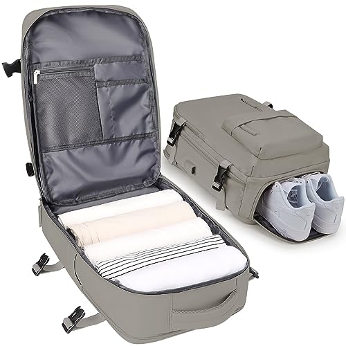 VGCUB Handgepäck-Rucksack, großer Reiserucksack für Damen und Herren, von Fluggesellschaften zugelassen, Turn-Rucksack, wasserdicht, Business-Laptop-Tagesrucksack, A35-braun, X-Large, Groß von VGCUB