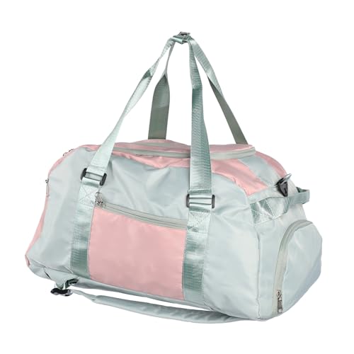 Große Reisetasche mit Nass-Trocken-Trennung, Verstellbare Weekender-Sporttaschen-Rucksäcke für Damen, Reisetaschen aus Oxford-Stoff, Taschen, Rucksäcke und Zubehör (Grün Rosa) von VGEBY