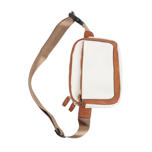 PU-Hüfttasche, wasserdichte Outdoor-Sport-Hüfttasche, Stilvolle Gürteltasche für Männer und Frauen (Beigebraun) von VGEBY