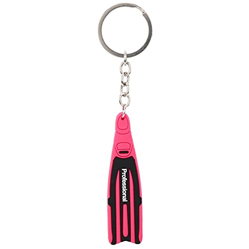 Schlüsselring, Tauchthema Schlüsselring Einzigartiger kurzer Flipper Tauchschlüsselring Flipper-förmiges PVC-Mini-Schlüsselbund-Finnenschlüsselring-(10 * 5 * 2cm-Rosa) von VGEBY