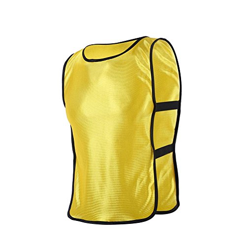 VGEBY 12pcs Trainingsleibchen Kinder, Fußball Leibchen Markierungshemden Set für Jungen Mädchen Basketball Sports Training Trikot Weste (Farbe : Gelb, Abmessung : 12pcs) von VGEBY