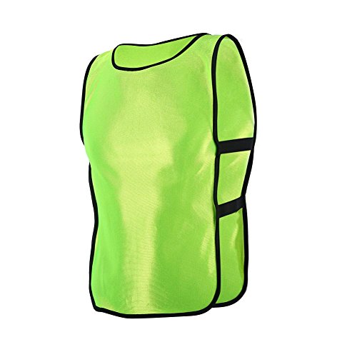 VGEBY 6pcs Trainingsleibchen Kinder, Fußball Leibchen Markierungshemden Set für Jungen Mädchen Basketball Sports Training Trikot Weste (Farbe : Fluorescent Green, Abmessung : 6pcs) von VGEBY