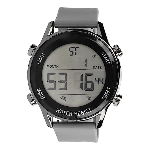 VGEBY Digitale Chronographenuhr, wasserdichte Multifunktions-Outdoor-Sport-Leuchtuhr mit Schnellverschluss-Armband für Herren (Grau) von VGEBY