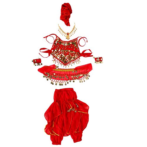 VGEBY1 Bauchtanz Kostüm, Kinder Mädchen Bauchtänzerin Kostüm Weiches Elegantes Indisches Tanzkleid Kostüm Halloween Abnutzungs Karnevals Sätze(L) Dress Outdoorkleidung von VGEBY