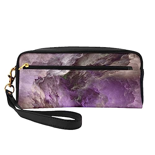 American Goldfinch Reise-Make-up-Tasche mit Griffschlaufe – weiches und vielseitiges PU-Leder, tragbare Kosmetiktasche für Damen und Mädchen, Geschenke, Lila Galaxy, Einheitsgröße von VGFJHNDF