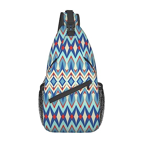 Banane Erdbeere Ananas Sling Bag Reise Crossbody Rucksack Brusttasche für Männer Frauen, verstellbare linke und rechte Schultern, Wandern, Casual Daypack, Diamant-Muster., Einheitsgröße von VGFJHNDF