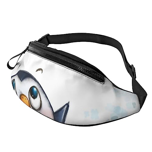 Bauchtasche mit Reißverschluss und Kopfhörerloch, mit verstellbarem Gürtel für Männer und Frauen, I Love Pinguine, Einheitsgröße von VGFJHNDF