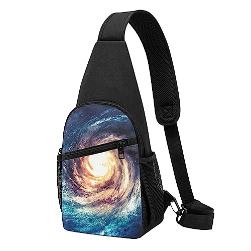 Bier-Schultertasche, Crossbody-Rucksack, Brusttasche für Männer und Frauen, verstellbare linke und rechte Schulter, Wandern, lässiger Tagesrucksack, Universe Milky Way Galaxy, Einheitsgröße von VGFJHNDF