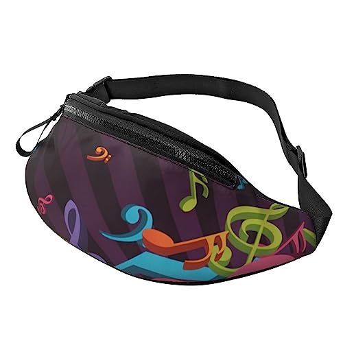 Black Lily Pads Sport Hüfttasche Reise Bauchtaschen mit Reißverschluss und Kopfhörerloch, Laufgürteltasche mit verstellbarem Gürtel für Damen und Herren, Musik-Hintergrund, Einheitsgröße von VGFJHNDF