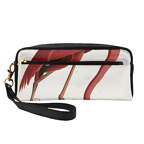 Bunte Heißluftballon-Reise-Make-up-Tasche mit Griffschlaufe – weiches und vielseitiges PU-Leder, tragbare Kosmetiktasche für Damen und Mädchen, Geschenke, American Flamingo, Einheitsgröße von VGFJHNDF