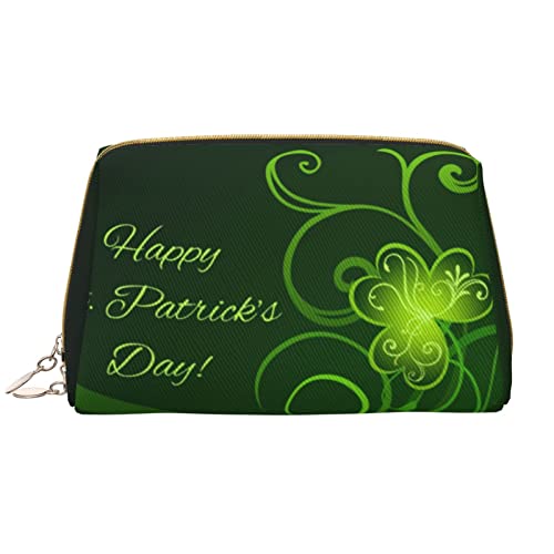 Cartoon Gemüse Bedruckte Leder Make-up Tasche für Frauen Mädchen - Tragbare Reise Kosmetik Organizer Kulturbeutel, Happy St Patrick's Day, Einheitsgröße von VGFJHNDF