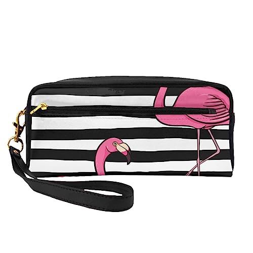 Corgi Reise-Make-up-Tasche mit Tragegriff, weiches und vielseitiges PU-Leder, tragbar, Kosmetiktasche für Damen und Mädchen, Geschenk, Rosa Flamingo, Einheitsgröße von VGFJHNDF