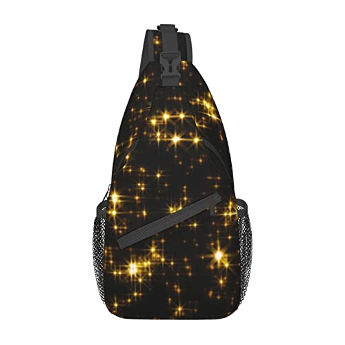 Französische Bulldogge Sling Bag Reise Crossbody Rucksack Brusttasche für Männer Frauen, verstellbare linke und rechte Schultern Wandern Casual Daypack, Goldfarben / Schwarz, Einheitsgröße von VGFJHNDF