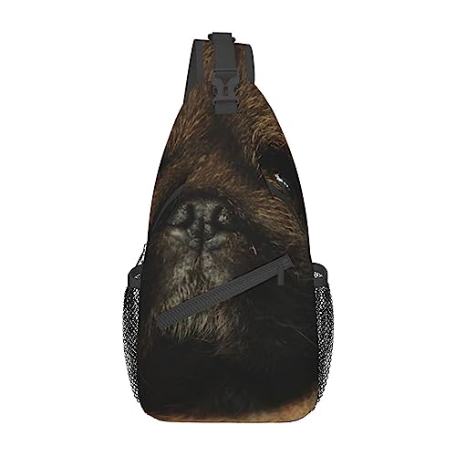 Französische Bulldogge Sling Bag Reise Crossbody Rucksack Brusttasche für Männer Frauen, verstellbare linke und rechte Schultern Wandern Casual Daypack, Niedlicher Pekinese, Einheitsgröße von VGFJHNDF