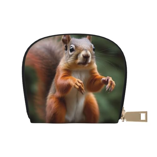Funny Animal Squirrel Printed Card Holder Wallet, Women's PU Leather Card Case Wallet & Pocket Wallet von VGFJHNDF