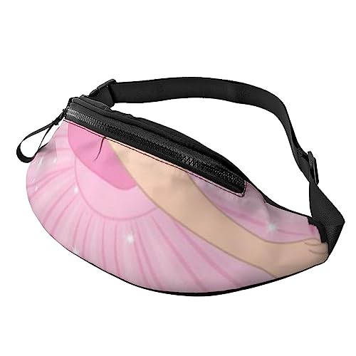 Gürteltasche mit Reißverschluss und Kopfhörerloch, Motiv: gelbe und braune Dreiecke, mit verstellbarem Gürtel für Männer und Frauen, Little Ballerina, tanzendes Mädchen, Einheitsgröße von VGFJHNDF